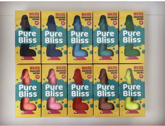 Мило член на присосці Pure Bliss BIG блакитне, 18 см Sex Aura | Зображення 8