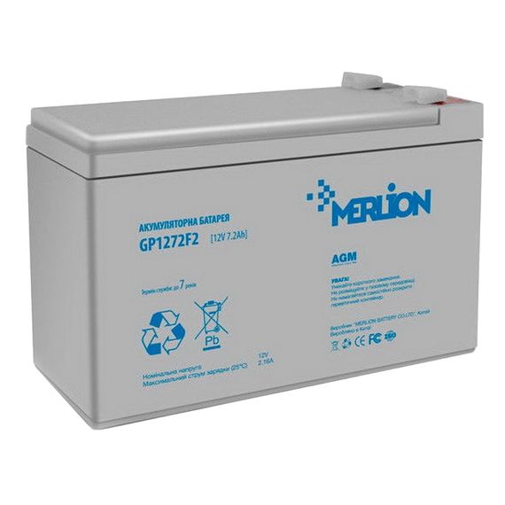 MERLION GP1272F2 7.2А•ч 12В Свинцево-кислотна акумуляторна батарея