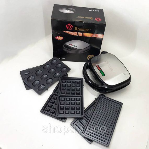Мультипекарь электрический с антипригарным покрытием Domotec MS-7704 1000Вт, Мультимейкер 3в1 IX-31 | Зображення 2