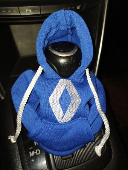 Чехол кофта Худи аксессуар на КПП Car Hoodie рено Renault синий  подарок автомобилисту 10070