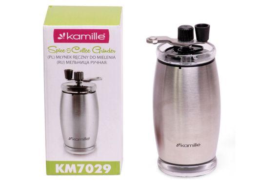 Кофемолка ручная Kamille - 160 мм нержавеющая (7029) | Зображення 1