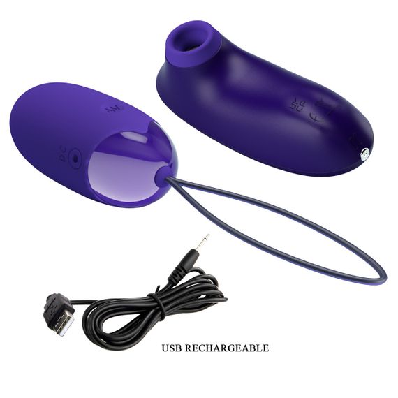 Комплект із віброяйцю та вакуумного стимулятора Pretty Love — ORTHUS Youth Multifunctional 2 in 1, BI-014901WL Sex Aura | Зображення 6