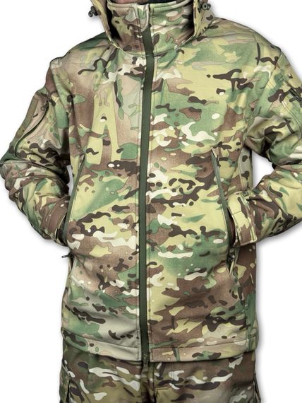 Куртка військова "Шторм" Soft Shell на флісі, мембранна Мультикам 50/5 | Зображення 7