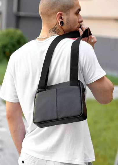 Мужская сумка мессенджер Sambag Makros черная 25 × 19 × 6 см (70103101) | Зображення 3