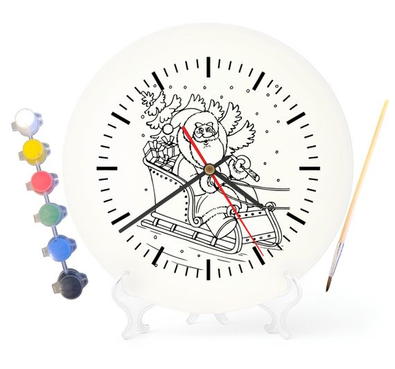 Детский набор для творчества часы раскраска Новогодние праздники 30 см (Г0076)