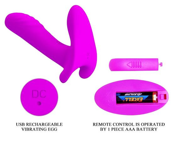 Вібробабочка з стимулятором клітора PRETTY LOVE-Remote Control Massager, BI - 014850W Sex Aura | Зображення 9