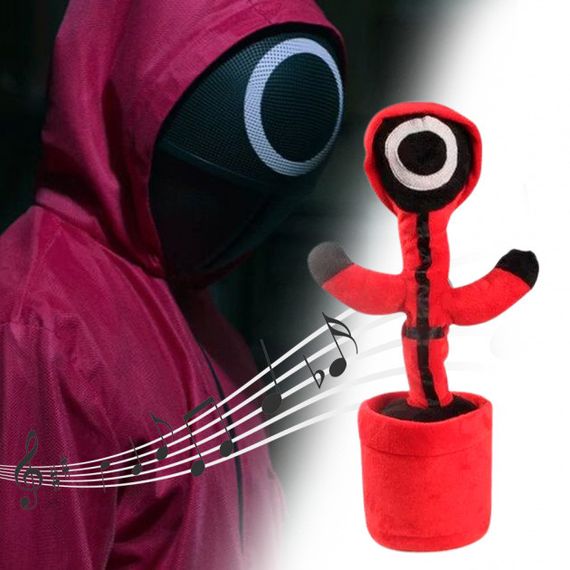 Интерактивная детская игрушка танцующий кактус Игра в кальмара поет танцует светится HQ-928 на аккумуляторе | Зображення 8