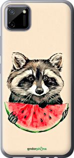 Чохол на Realme C11 2020 Єнотик з кавуном "4605t-2031-2448"