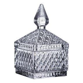 Цукерниця скляна з кришкою 8.5х8.5х15 см квадратна HP-YH-41