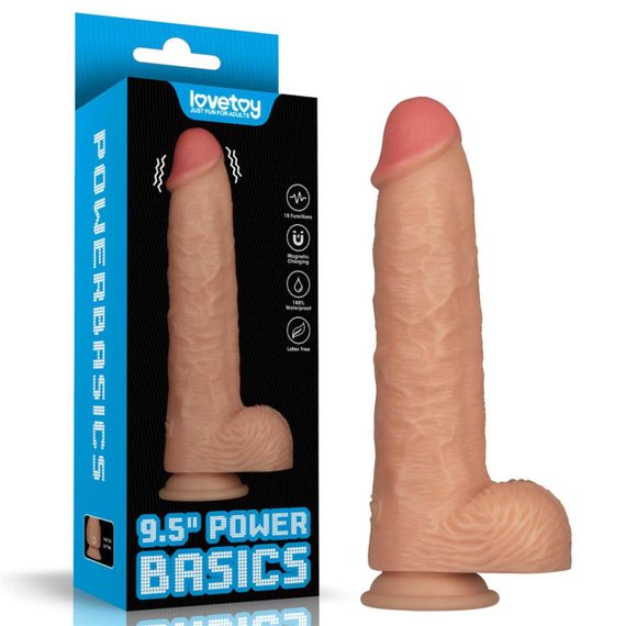 Реалістичний вібратор — Vibrating Power Basics Cock 9.5" Sex Aura