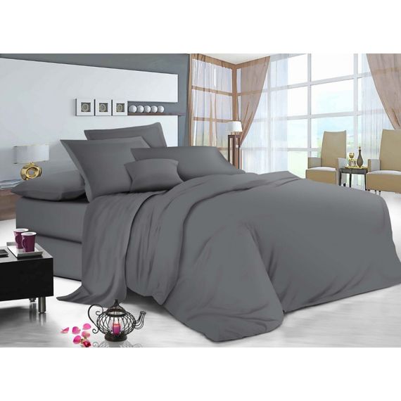 Комплект постільної білизни Manner Grey SoundSleep бязь полуторний | Зображення 2