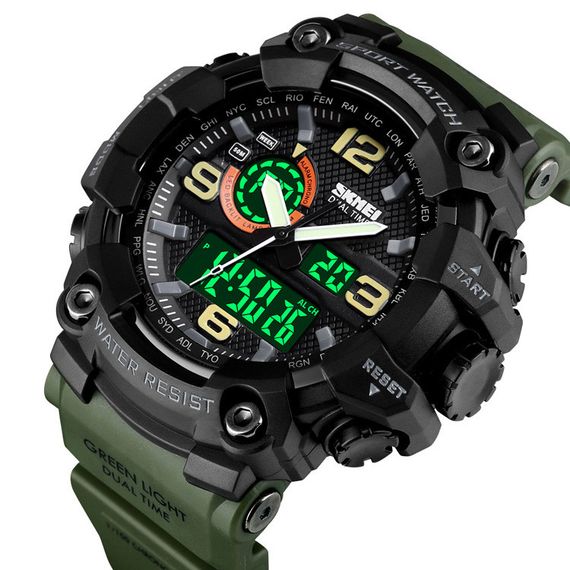 Skmei 1520AG Black-Military Wristband. SALE | Зображення 1