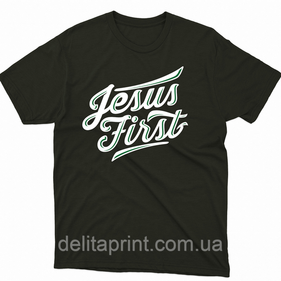 Футболка з християнським принтом Ісус перший. FH-1