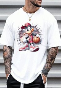 Футболка мужская с принтом повседневная L Белая