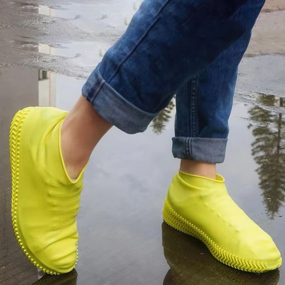 Багаторазові бахіли-чохли L (41-45 розмір) для взуття силіконові від води та бруду. Колір: жовтий FN-87 | Зображення 4