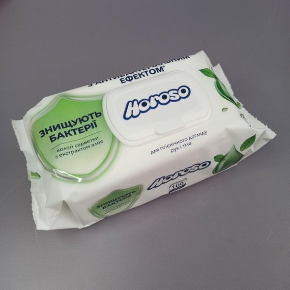 Серветки Horoso вологі, що очищають з антибактеріальним ефектом з екстрактом алое 100 штук | Зображення 2