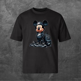 Футболка унісекс з принтом Мікі Маус (black1) Оверсайз чорна S