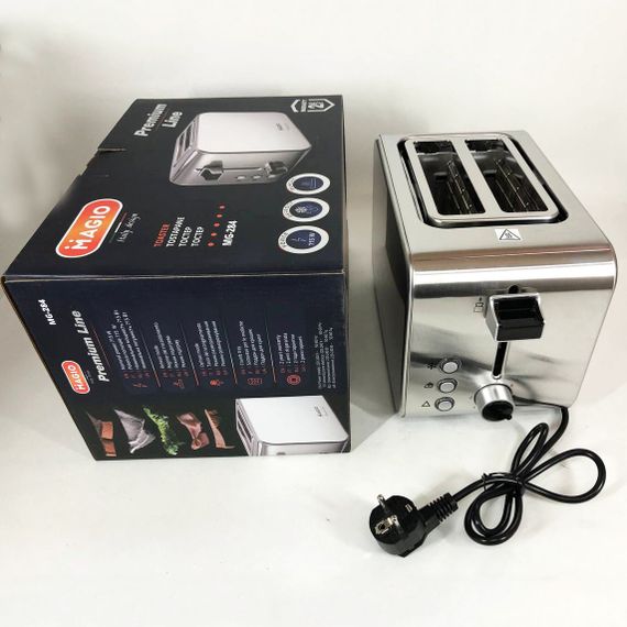 Хорошая тостерница Magio MG-284, Качественный электрический тостер на KO-890 2 ломтика | Зображення 4