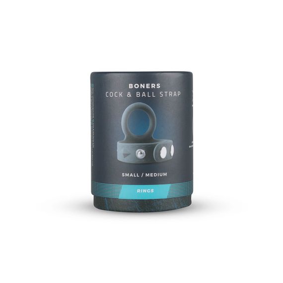 Двойное эрекционное кольцо Boners Cock & Ball Strap S/M, регулировка диаметра, 3,5–5,5 см | Зображення 1