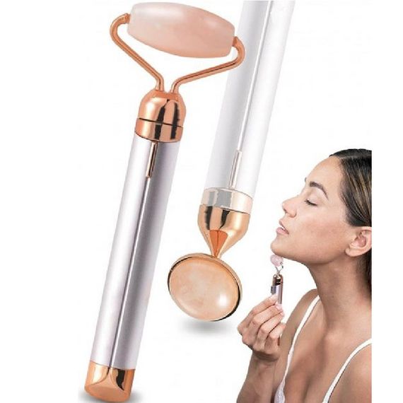 Масажер ролик електричний для особи Facial Roller Massager. Колір бежевий WJ-15 | Зображення 1