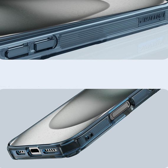 TPU чохол Nillkin Nature Pro Magnetic для Apple iPhone 16 (6.1") Синій (прозорий) | Зображення 4