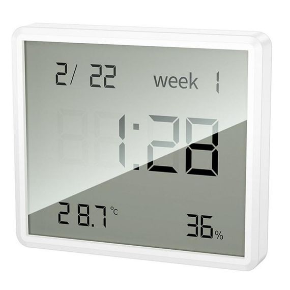 Електронний термогігрометр + годинник Hoco HX41 5in1 Indoor White | Зображення 1