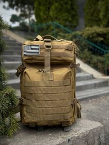 Тактичний рюкзак військовий койот з прапором Сша Usa штурмовий армійський рюкзак 45 Л