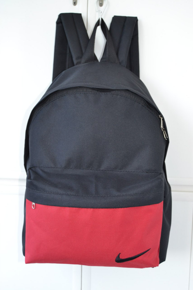 Рюкзак найк кишеня чорно-червона