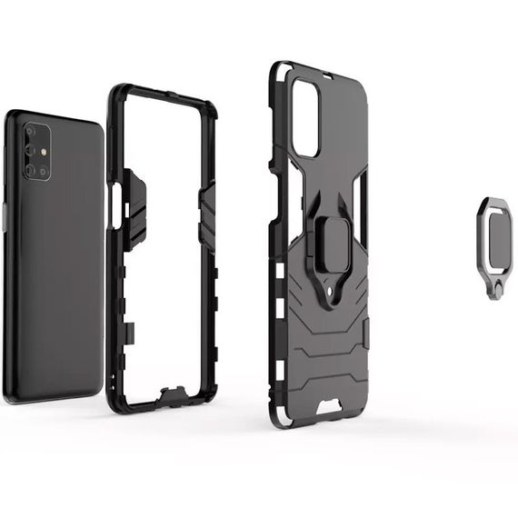 Ударостійкий чохол Transformer Ring for Magnet для Samsung Galaxy M31s Black | Зображення 2