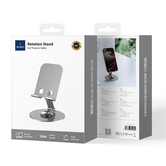 Підставка для телефону WIWU ZM-014 Desktoop Rotation Stand Grey | Зображення 3