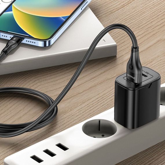 Кабель Proove Soft Silicone Micro USB 2.4A (1m) black | Зображення 9