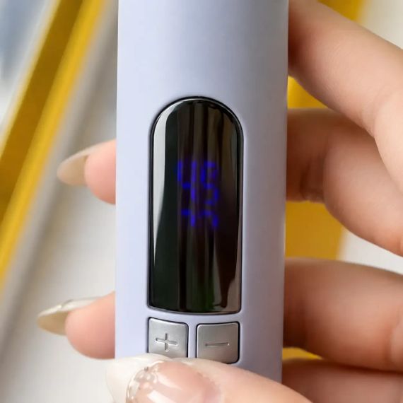 Плойка для завивки волосся 30мм, 55Вт, Kemei KM-2063, Бузковий / Автоматична плойка для локонів / Стайлер для локонів | Зображення 7