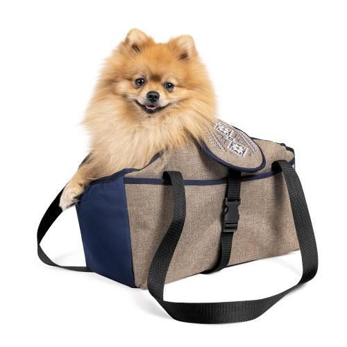 Сумка-переноска Pet Fashion Linen для собак бежевая 38х32х22 см | Зображення 1