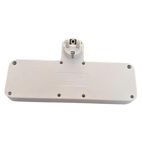 Мережевий фільтр-розгалужувач 2500W, 4х220V, 2xUSB, 1хType-C, 8625UL, Білий/Настінний трійник із підсвіткою | Зображення 1