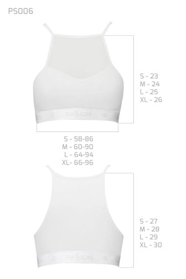 Спортивный топ с прозрачной вставкой Passion PS006 TOP XL, white sexstyle | Зображення 2