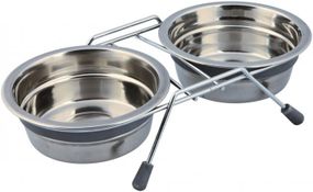Підставка з мисками з нержавіючої сталі для собак Trixie 250 мл / 11 см.  250 мл