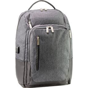Рюкзак шкільний Optima 18&quot; USB Techno унісекс 0.7 кг 26-35 л Сірий (O96913-03)