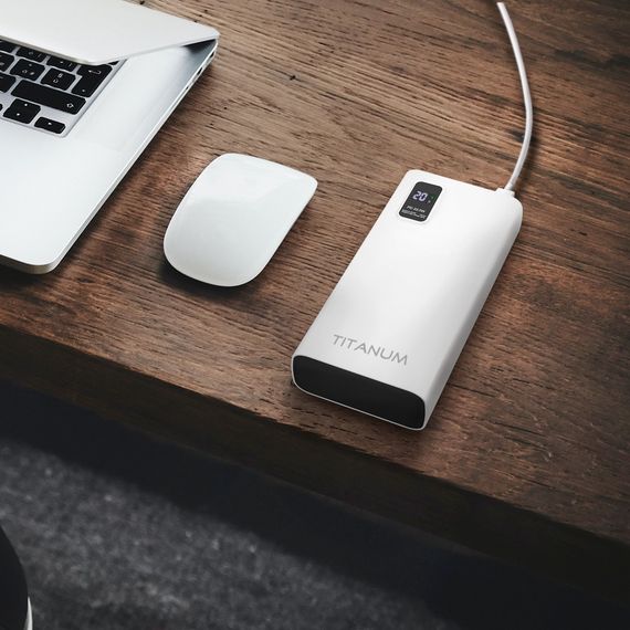Павербанк 20000 mAh Titanum TPB-727S-W 22,5W QC+PD білий | Зображення 4