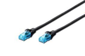 Патч-корд DIGITUS CCA CAT 5e UTP, 3м, AWG 26/7, PVC, черный (DK-1512-030/BL)