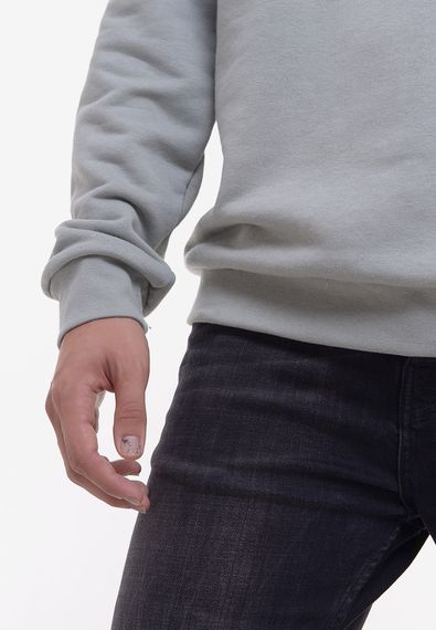 Світшот для чоловіків однотонний сіро-зелений, 2XL | Зображення 3