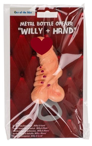 Металева відкривачка для пляшок Willy + Hand sexstyle