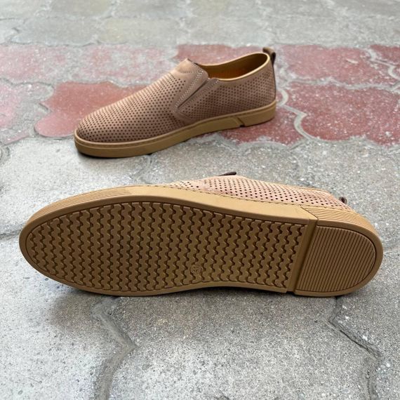 Світлі чоловічі мокасини з перфорацією 40 41 42 44 розмір | Зображення 6
