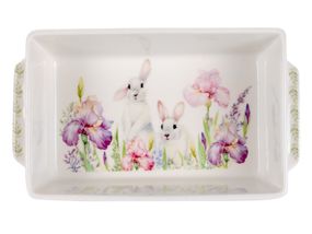 Блюдо Rabbits Garden White 20х12х6 см