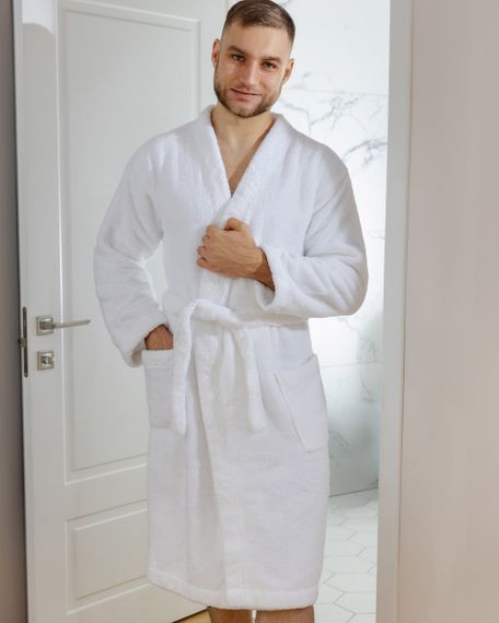 Халат SoundSleep Crystal Кімоно Готельний махровий унісекс S-M білий (93936934) | Зображення 1