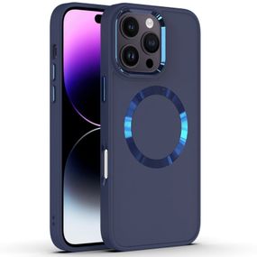 TPU чохол Bonbon Metal Style with MagSafe для Apple iPhone 16 Pro (6.3") Синій / Cosmos Blue