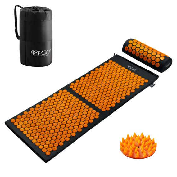 Килимок акупунктурний 4FIZJO Аплікатор Кузнєцова з валиком 128 x 48 см Black/Orange 4FJ0049 (P-5907222931776) | Зображення 5