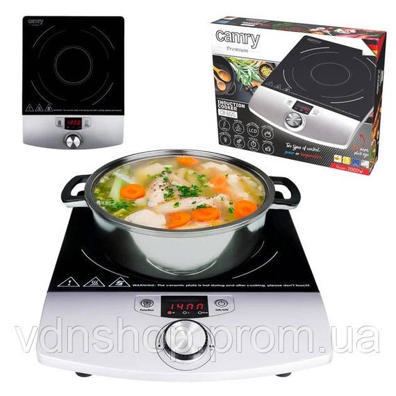 Потужна одноконфорочна електроплита CAMRY CR 6515 2000Вт, Надійна настільна плита для дому UE-55 | Зображення 1