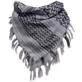 Платок шарф арафатка, шемаг, куфия 110см - Black/Grey