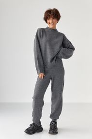 Трикотажний костюм з рваним ефектом - сірий цвет, ONE SIZE (є розміри)