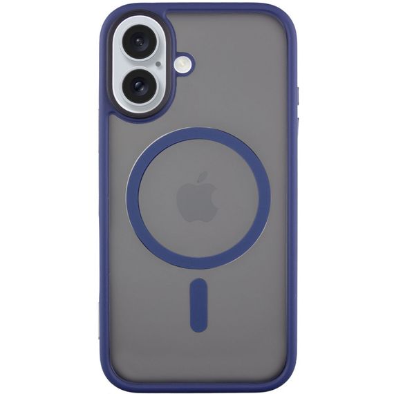 TPU+PC чохол Metal Buttons with MagSafe для Apple iPhone 16 (6.1") Синій